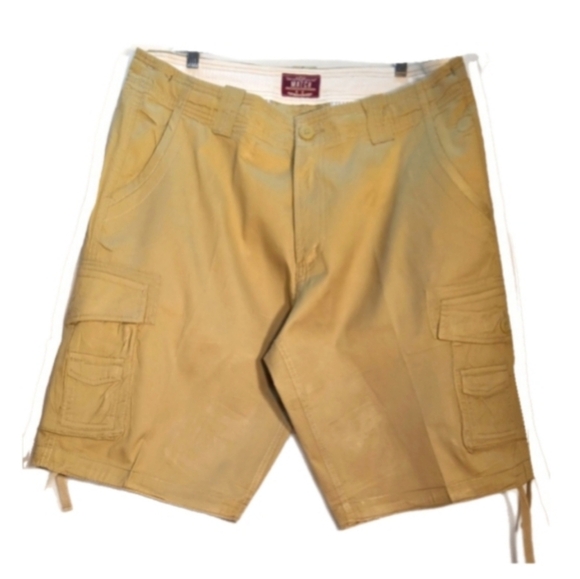 Matchstick Cargo Shorts Zip Closure Plus Size 38x12 Mid Rise Tan - Picture 1 of 7